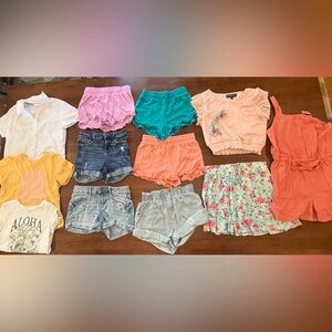 Huge Girls Clothing Lot Shirts Jean Shorts Dresses Tshirts Size 8/10